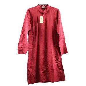 Skavij Red Men's Ethnic Kurta Long Shirt Casual Wear XXL 013